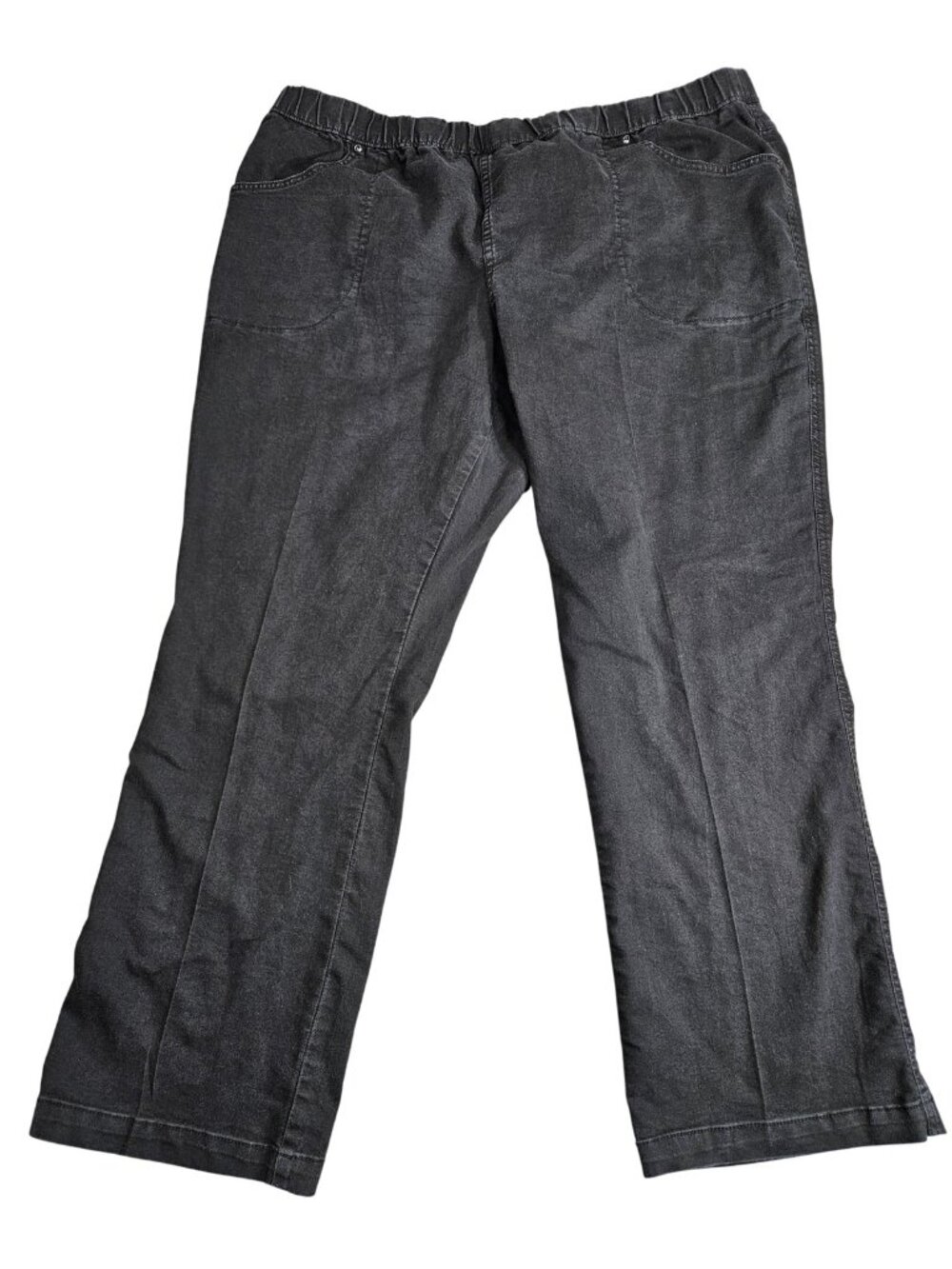 Just My Size Pull On Wide Leg Jeans Womens 3X Gray Dark Wash High Rise Stretch